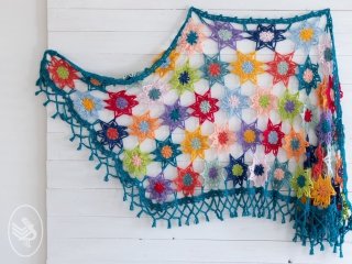 Colourful Cosy Flower Shawl