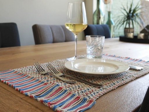 Peach and Blue Placemat