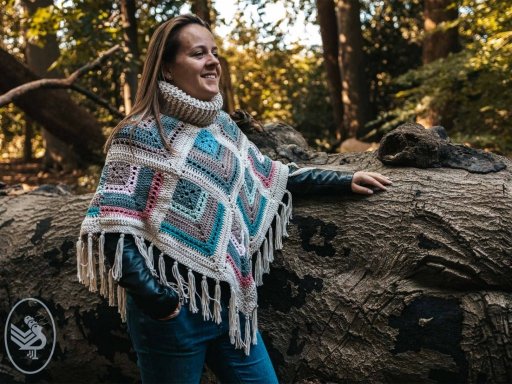 Winter Diamond Square Poncho