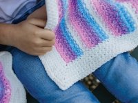 Happy Unicorn Stripes Blanket
