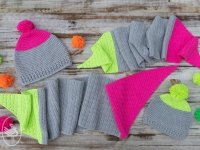 Neon dipped Sjaal & Muts
