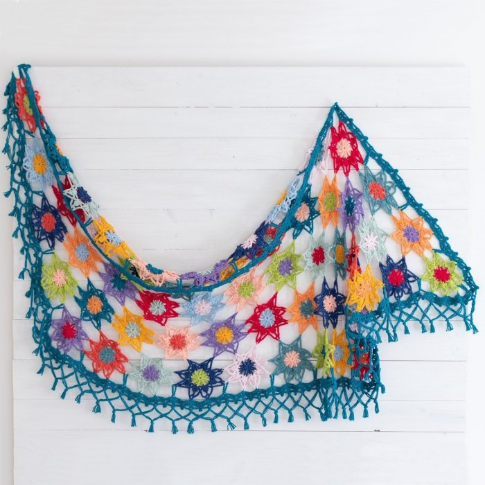 Colourful Flower Shawl